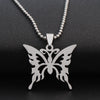 1 stainless steel hollow butterfly charm necklace animal insect butterfly bee butterfly effect pendant charm necklace jewelry