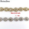 1 yard 3D round arrange gold sliver plated crystal Blinking rhinestones trim Ribbon metal chain for bag, shoes accessories ML031