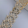 1 yard Gold Leaf Rhinestone Crystal Chain Bling Diamond Metal Trim Ribbon Clothing Accessories Dress Shoe Decorative 3.5cm wide