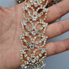 1 yard Gold Leaf Rhinestone Crystal Chain Bling Diamond Metal Trim Ribbon Clothing Accessories Dress Shoe Decorative 3.5cm wide