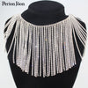 1 yard Long tassel crystal rhinestone fringe trim Silver crystal decorative metal chain clothing accessories ML074
