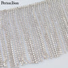 1 yard Long tassel crystal rhinestone fringe trim Silver crystal decorative metal chain clothing accessories ML074