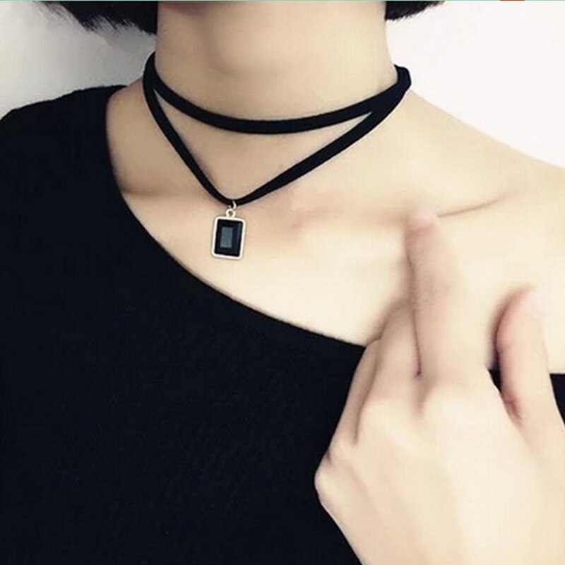 10 PCS/Set Gothic Tattoo Leather Choker Necklaces Set for Women Hollow Out Black Lace Necklace Jewelry Collier Chain