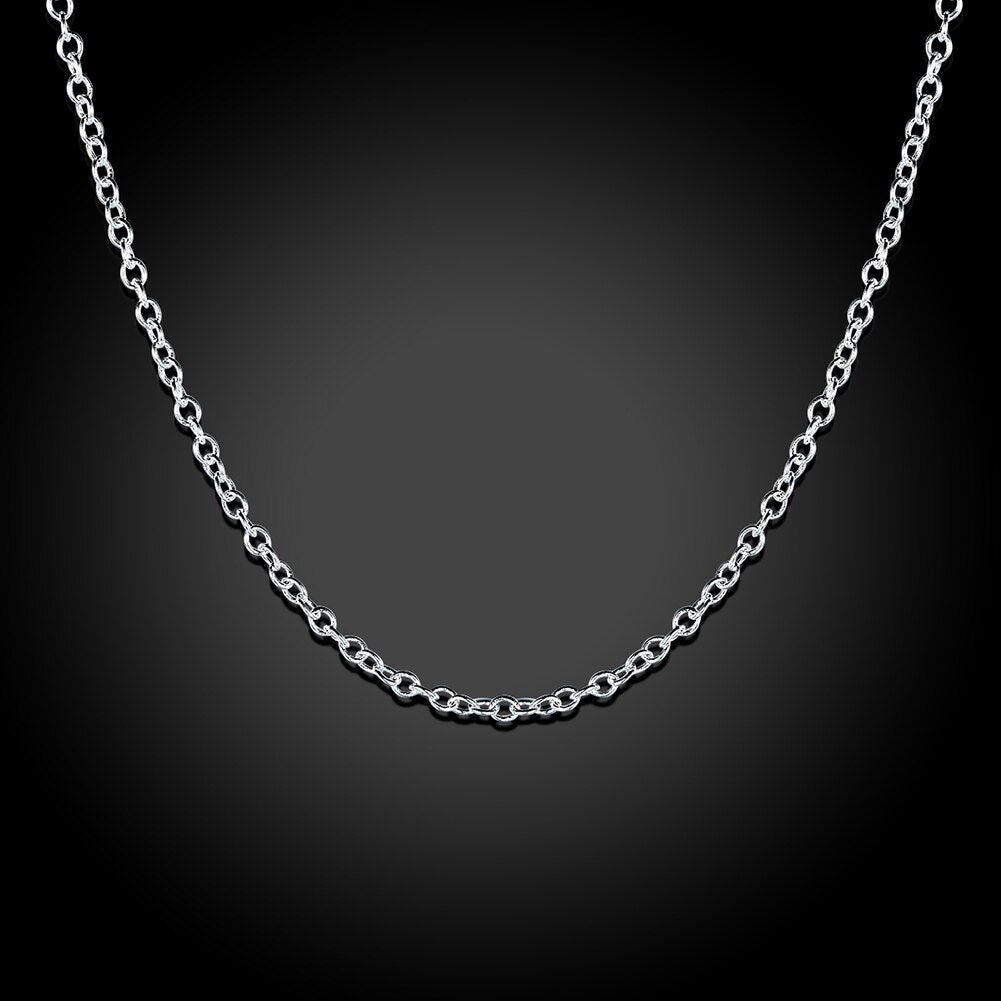 10PCS 925 Stamped silver 1MM circle chain necklace for women party wedding accessories jewelry gifts