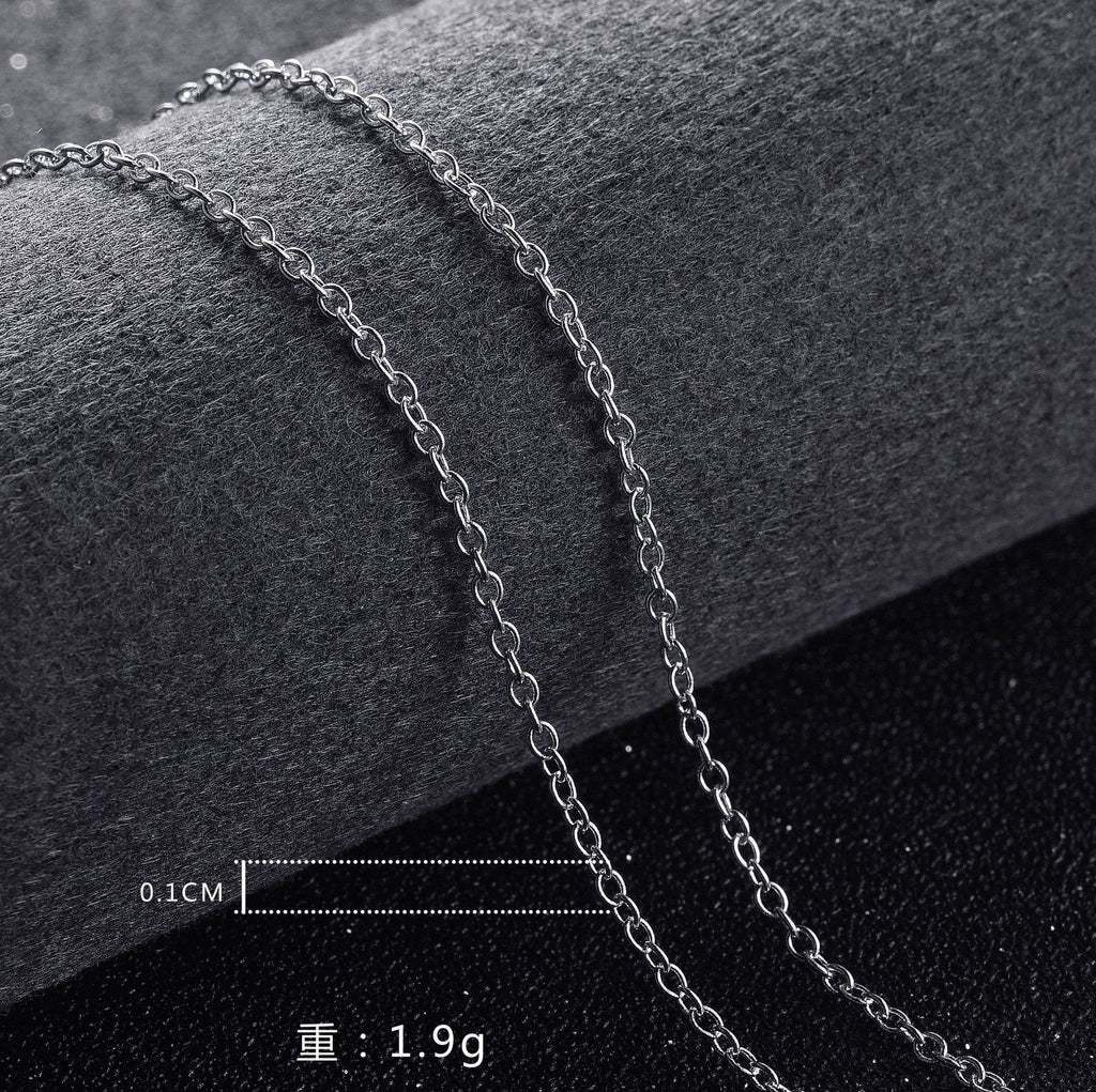 10PCS 925 Stamped silver 1MM circle chain necklace for women party wedding accessories jewelry gifts