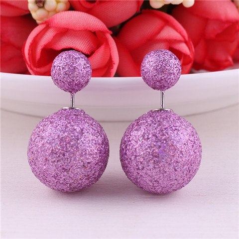 13 Colors Classic Cheapest Double Sides Gold Powder Series Bling-Bling Earrings Big Pearl Earrings Cute Bead Ball Earrings Women