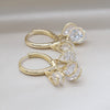 14K Real Gold Plating Korea Design Jewelry  Zircon Pendant Tassel Earrings Elegant Women Wedding Party earring