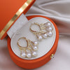 14K Real Gold Plating Korea Design Jewelry  Zircon Pendant Tassel Earrings Elegant Women Wedding Party earring