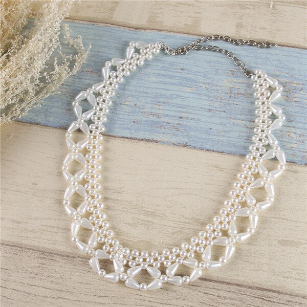 16 styles Imitation Pearl Brand Designer Bib Collar Choker Necklace Jewelry For Women Wedding Party