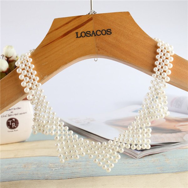 16 styles Imitation Pearl Brand Designer Bib Collar Choker Necklace Jewelry For Women Wedding Party