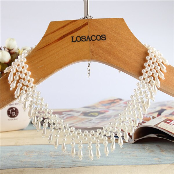 16 styles Imitation Pearl Brand Designer Bib Collar Choker Necklace Jewelry For Women Wedding Party