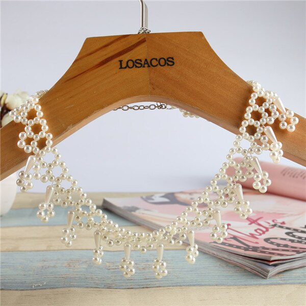16 styles Imitation Pearl Brand Designer Bib Collar Choker Necklace Jewelry For Women Wedding Party