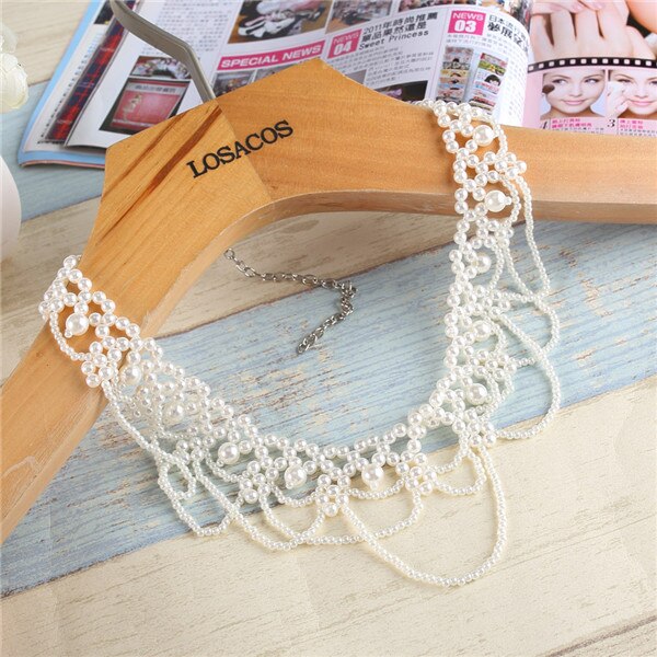 16 styles Imitation Pearl Brand Designer Bib Collar Choker Necklace Jewelry For Women Wedding Party