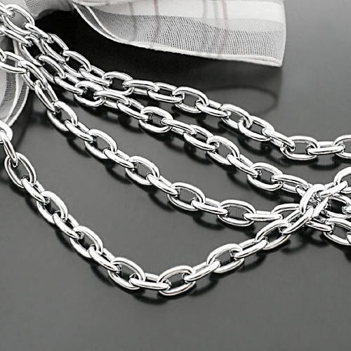 (16551-G)1 Meter Width 4.5MM 6MM 7MM Stainless Steel Color Iron Round Oval Shape Link Chains  Connect Chains