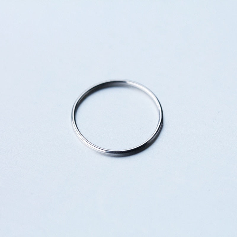 (1MM SO THIN) Real. 925-Sterling-Silver 1mm Thin Ring Fine jewelry Knuckle /Midi Pinky finger Ring GTLJ1176