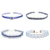 1piece Vintage Blue Lace Chokers Necklace Navy Planet Star Pendants Velvet Choker Bling Shining  Women Jewelry Wedding Gift 30cm