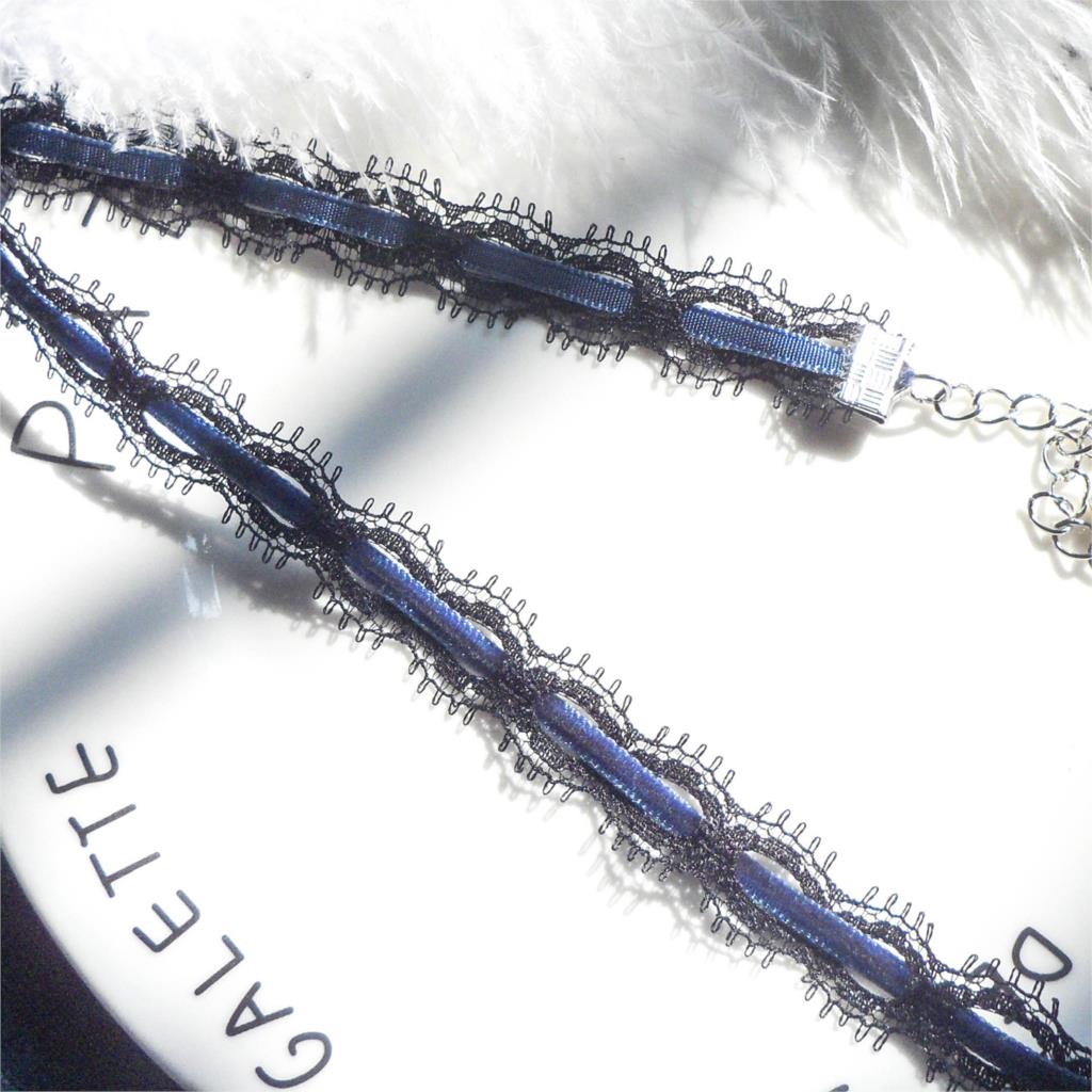 1piece Vintage Blue Lace Chokers Necklace Navy Planet Star Pendants Velvet Choker Bling Shining  Women Jewelry Wedding Gift 30cm