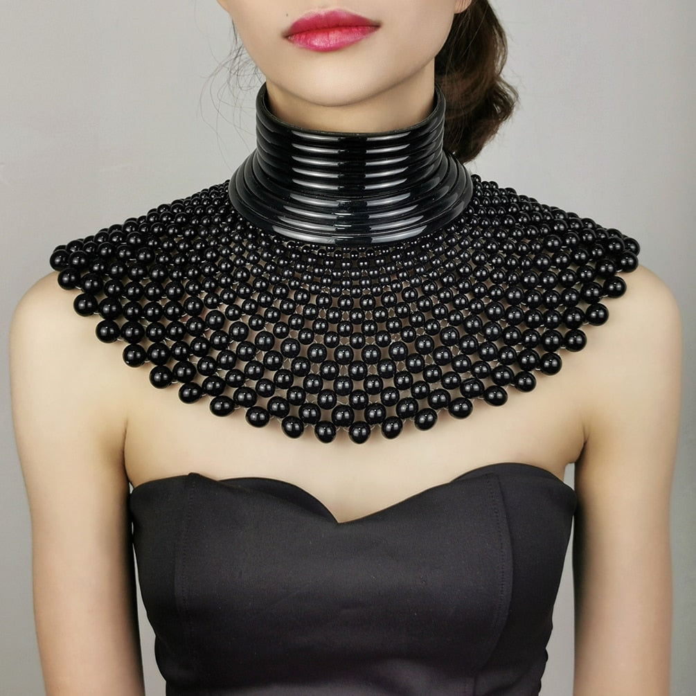 2 pieces Combination Bib Torques Collar Choker Statement Necklaces For Women Geometric Indian African Jewelry Boho Design UKMOC
