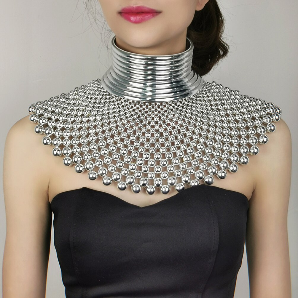 2 pieces Combination Bib Torques Collar Choker Statement Necklaces For Women Geometric Indian African Jewelry Boho Design UKMOC