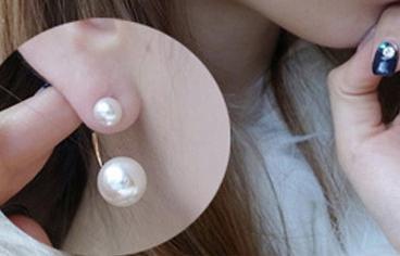 Natural Pearl Earrings Pearl Women's Jewelry Gold Double-sided Pearl Earrings Wedding Jewelry Wholesale