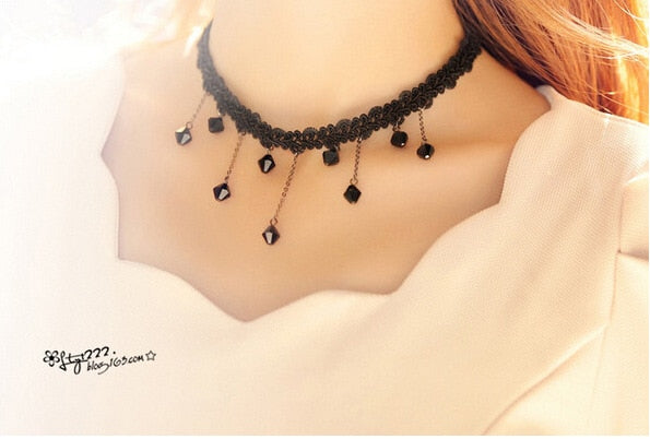 Vintage Gothic Victorian Tassel Tattoo Choker Necklace With Black Crown  Collar Fashion Gothic Jewelry For Women From Lihuibusiness, $4.48