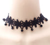 2021 Gothic Victorian Crystal Tassel Tattoo Choker Necklace Black Lace Collar Vintage Women Wedding Jewelry