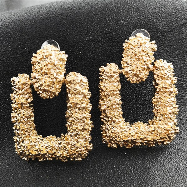 2020 Fashion Big Vintage Earrings for Women Gold Color Geometric Statement Earring Metal Earing Long Hanging Brincos Jewelry