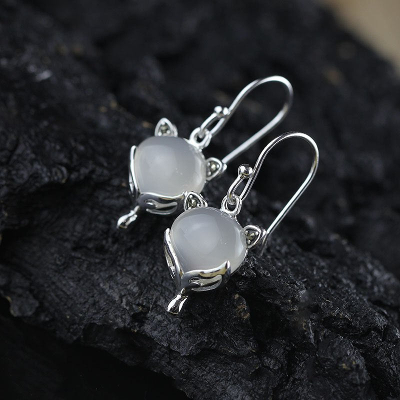 2020 Rushed Earings Fashion Jewelry Of Products The New Listing Small And Pure Fresh Fashionable Agate Sand Fox S925 Eardrop