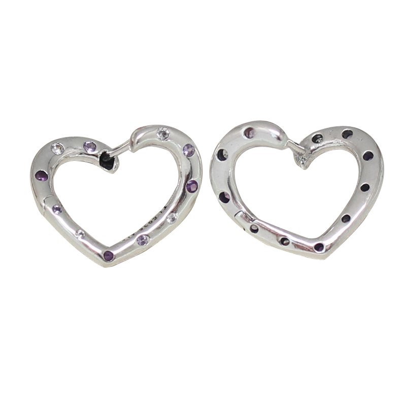 2020 mother's d hearts earrings for women 925 Sterling Silver earing brinco Hoop earring gift to mom fine jewelry ER230