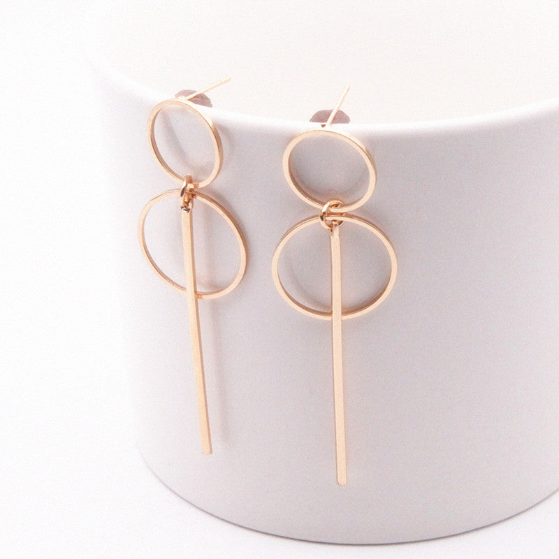 2020 new Fashion Earrings Punk Simple Gold/ Silver / Long Section Tassel Pendant Size Circle Earrings For Ladies Gifts Wholesale