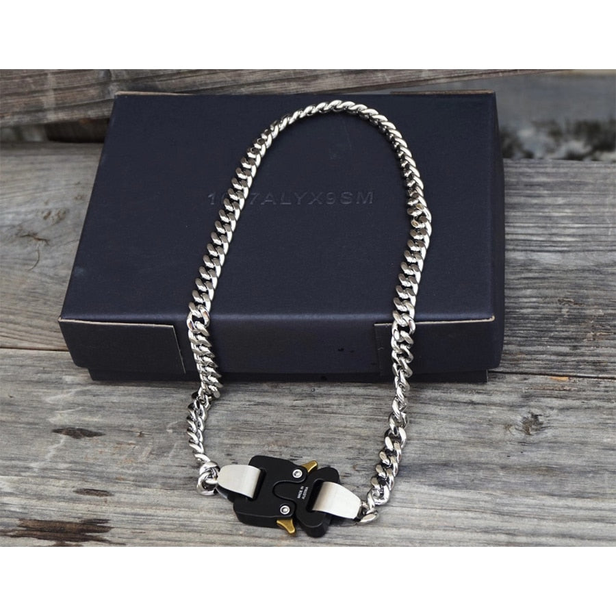 2021 ALYX CUBIX CHAIN NECKLACE Men Women Classic 1017 ALYX 9SM necklaces signature metal buckle stainless steel Colorfast