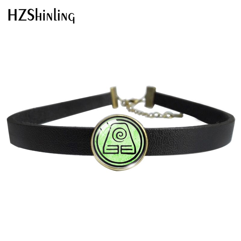 2021 Summer Avatar The Last Airbender Glass Dome Leather Choker Necklace Kingdom Necklace
