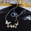 2022 Korea Design Jewelry Exquisite Copper Inlaid Zircon Butterfly Pendant Sexy Female Clavicle Necklace