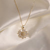 2022 Korean Design Jewelry Exquisite Copper Inlay Zircon White Daisy Pendant Elegant Female Clavicle Necklace