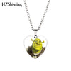 2021  Shrek Pendant Necklace Glass Cabochon Po Jewelry Heart Pendants Handmade Items