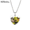 2021  Shrek Pendant Necklace Glass Cabochon Po Jewelry Heart Pendants Handmade Items