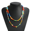 2021 Bohemian Multilayer Bead Daisy Flower Necklace For Women Rainbow Summer Statement Necklace Girl Party Jewelry Gifts