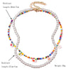 2021 Bohemian Multilayer Bead Daisy Flower Necklace For Women Rainbow Summer Statement Necklace Girl Party Jewelry Gifts