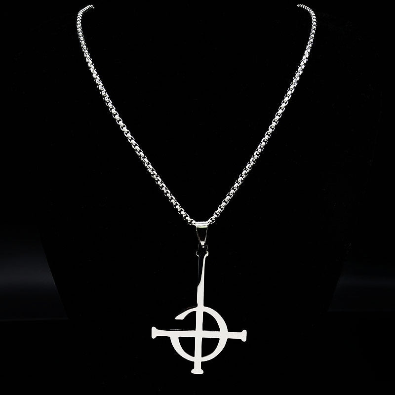 2021 Ghost BC nameless Stainless Steel Necklace Ghoul band Pope emeritus symbol Mask grucifix Poster Necklaces Jewelry N643S03