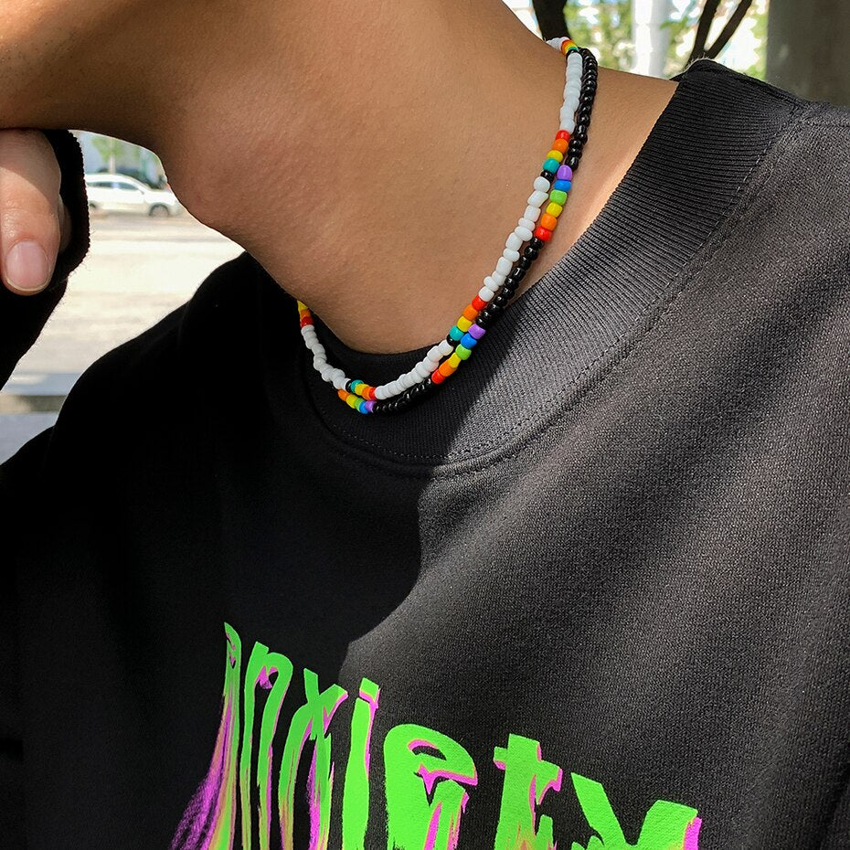 2022 Trend Colorful Seed Beads Short Clavicle Chain Choker Necklace For Women Men Collares Aesthetic Indie Jewelry