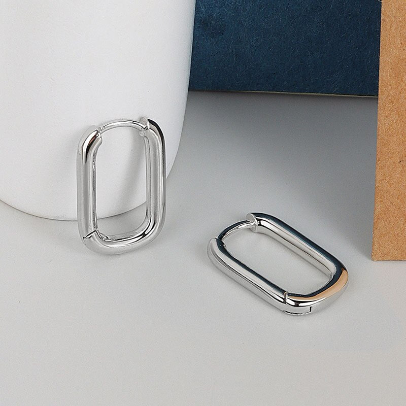 2022 Trend U-shape 925 Stamp Silver Color Woman Earrings Korean Simple Wedding  Jewelry 2022 Jewelry Christmas
