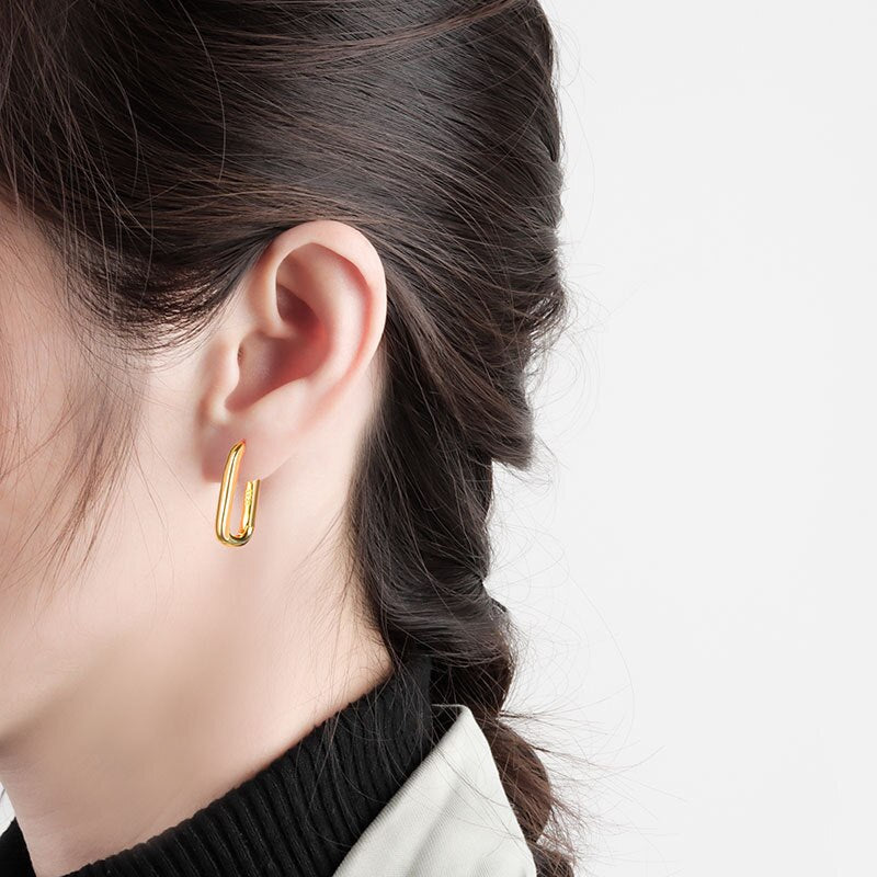 2022 Trend U-shape 925 Stamp Silver Color Woman Earrings Korean Simple Wedding  Jewelry 2022 Jewelry Christmas