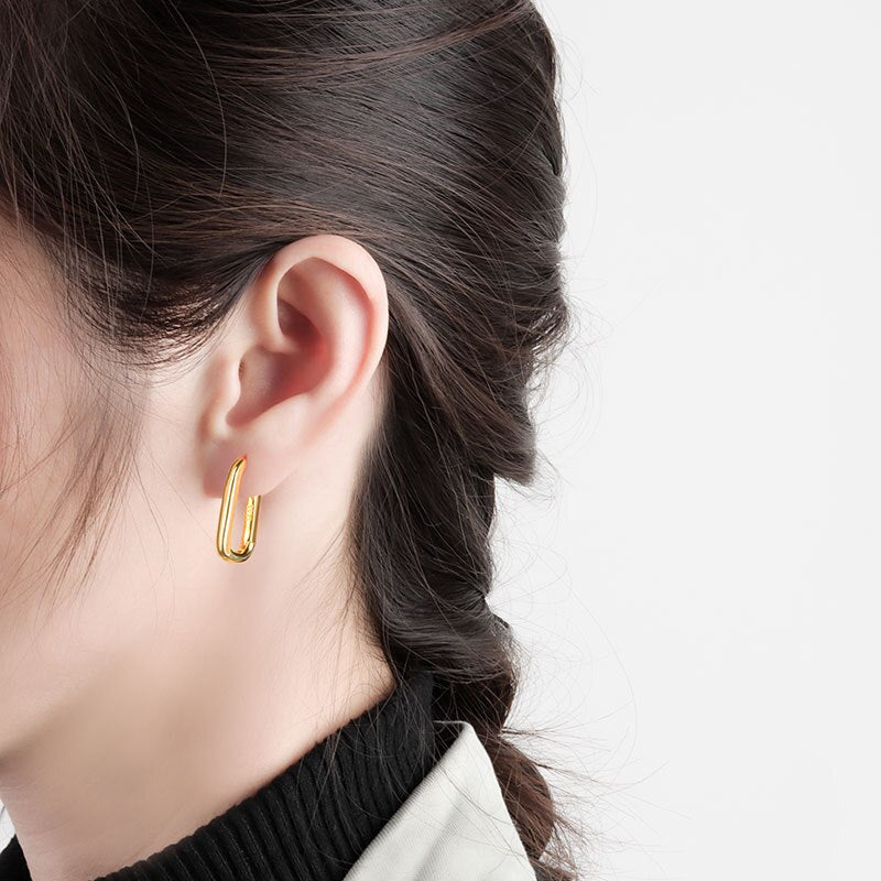 2022 Trend U-shape 925 Stamp Silver Color Woman Earrings Korean Simple Wedding  Jewelry 2022 Jewelry Christmas