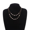 2022 Trendy Double Layer Pearl Necklace For Women Simple Clavicle Chain High Jewelry Choker Set Female Party Wedding Accessories
