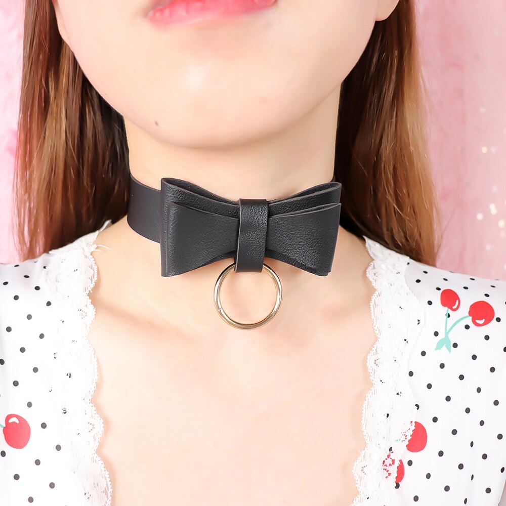 Nude Studded Cross Tie Ribbon Choker