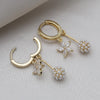 2022 Korea Design Jewelry  Zircon Flower Pearl Ball Pendant Earrings Elegant Women Daily Work Accessories