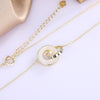 2022 14K Opal Necklace Women's Simple Design Korean Roman Letter Drop Glaze Clavicle Chain for Women Party Wedding