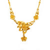 24K Gold Plated Women's Flower Necklace Sand Gold Bride Wedding Chain Retro one-piece Brass Gold-plated Female Clavicle Chain