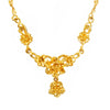 24K Gold Plated Women's Flower Necklace Sand Gold Bride Wedding Chain Retro one-piece Brass Gold-plated Female Clavicle Chain