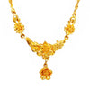 24K Gold Plated Women's Flower Necklace Sand Gold Bride Wedding Chain Retro one-piece Brass Gold-plated Female Clavicle Chain